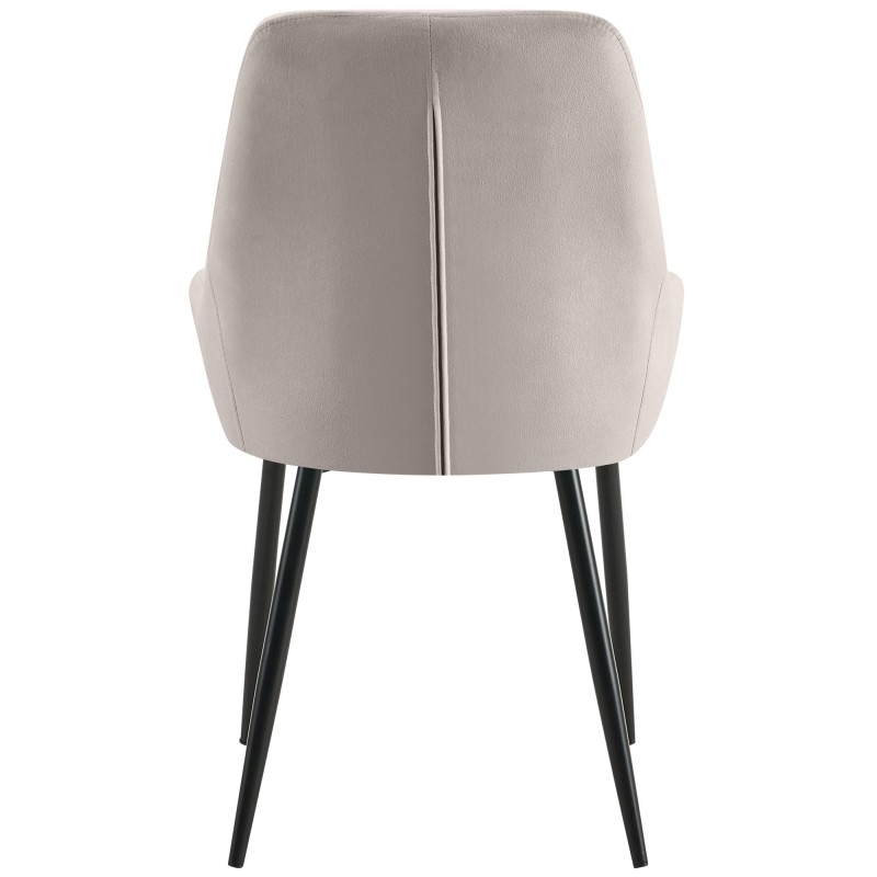 Juego de 2 sillas de comedor Elmira en terciopelo negro y gris