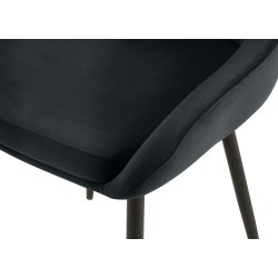 Juego de 2 sillas de comedor Elmira en terciopelo negro