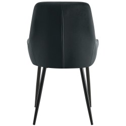 Juego de 2 sillas de comedor Elmira en terciopelo negro