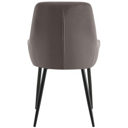 Juego de 2 sillas de comedor Elmira en terciopelo negro antracita