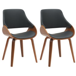 Juego de 2 sillas de comedor Vangale, nogal/negro