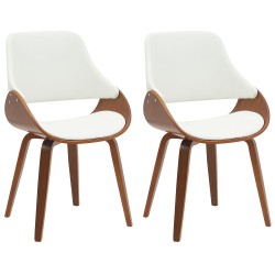 Juego de 2 sillas de comedor Vangale, nogal/blanco