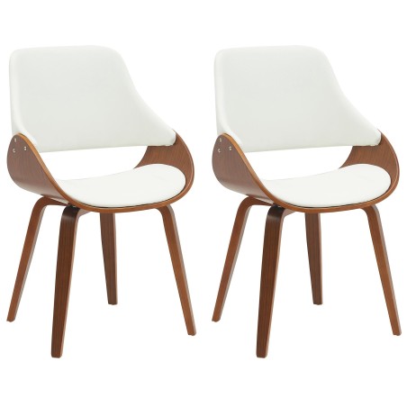 Juego de 2 sillas de comedor Vangale, nogal/blanco