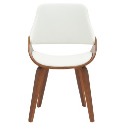 Juego de 2 sillas de comedor Vangale, nogal/blanco