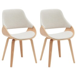 Juego de 2 sillas de comedor Vangale en color natural/crema