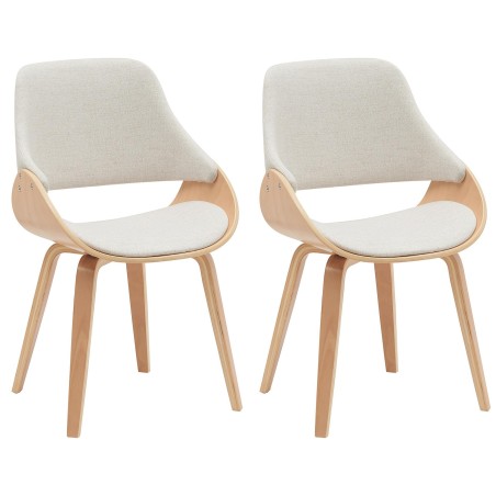 Juego de 2 sillas de comedor Vangale en color natural/crema