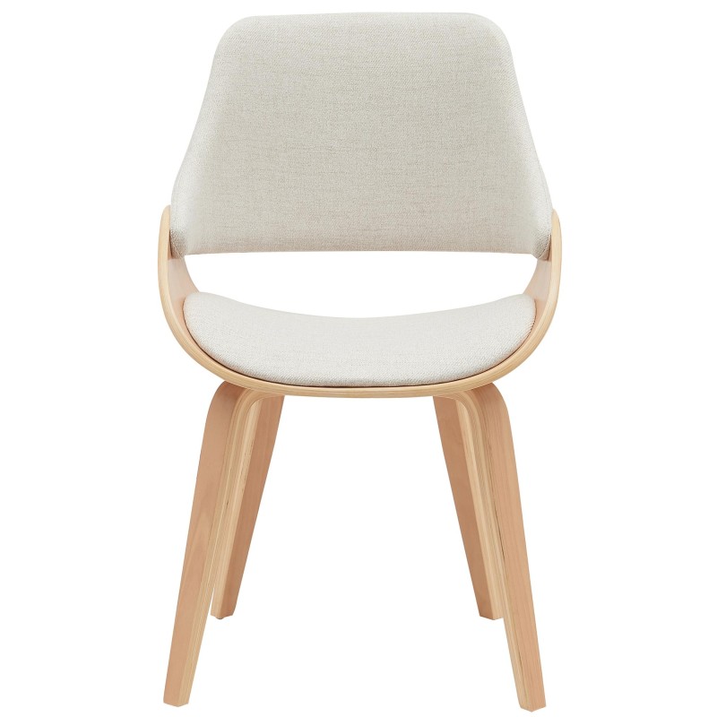 Juego de 2 sillas de comedor Vangale en color natural/crema
