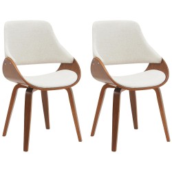 Juego de 2 sillas de comedor Vangale en nogal/crema