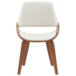 Juego de 2 sillas de comedor Vangale en nogal/crema