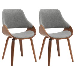 Juego de 2 sillas de comedor Vangale en nogal/gris oscuro