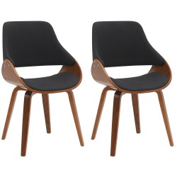 Juego de 2 sillas de comedor Vangale, nogal/negro