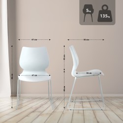 Juego de 2 sillas Houma blancas