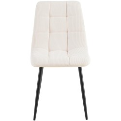 Juego de 2 sillas de comedor Antibes de pana color crema
