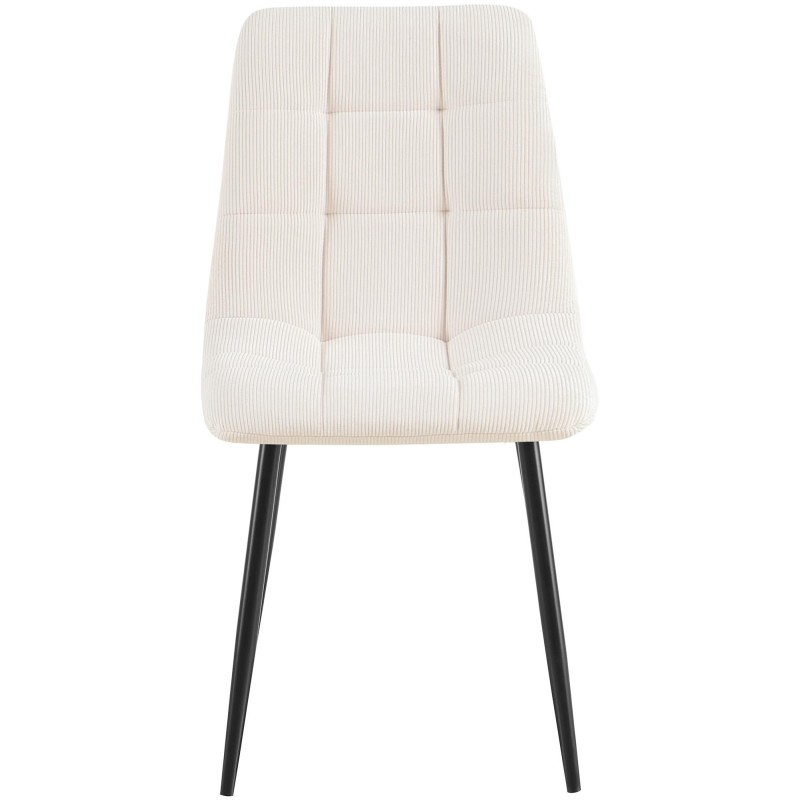 Juego de 2 sillas de comedor Antibes de pana color crema