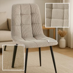 Juego de 2 sillas de comedor Antibes Cord color topo