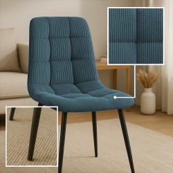 Juego de 2 sillas de comedor Antibes Cord azul