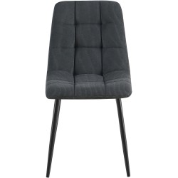 Juego de 2 sillas de comedor Antibes Cord negras