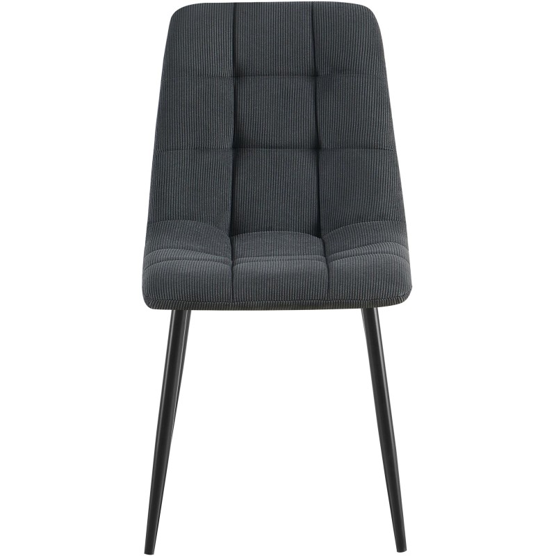 Juego de 2 sillas de comedor Antibes Cord negras