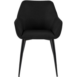 Silla de comedor Luena en tela negra Silla de comedor Luena en tela negra