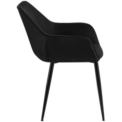 Silla de comedor Luena en tela negra Silla de comedor Luena en tela negra