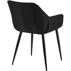 Silla de comedor Luena en tela negra Silla de comedor Luena en tela negra