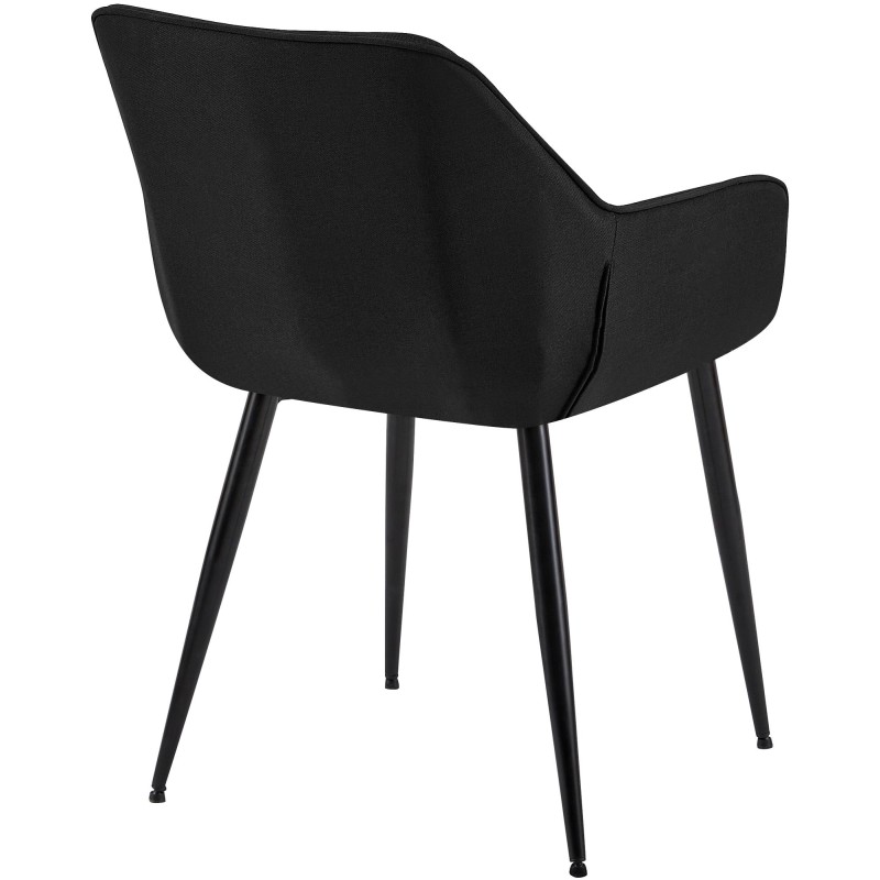 Silla de comedor Luena en tela negra