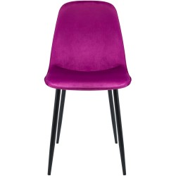 Juego de 4 sillas de comedor Maryam en terciopelo morado Juego de 4 sillas de comedor Maryam en terciopelo morado