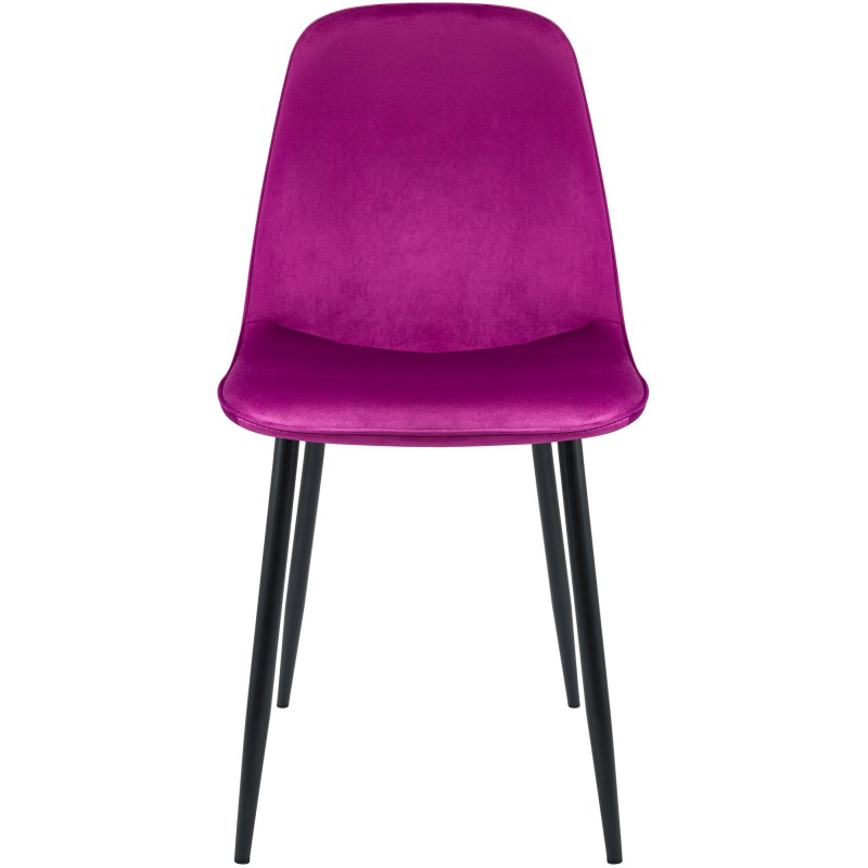 Juego de 4 sillas de comedor Maryam en terciopelo morado