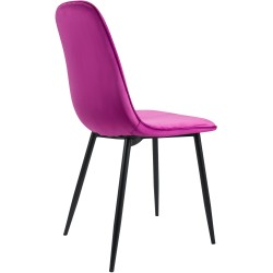 Juego de 4 sillas de comedor Maryam en terciopelo morado Juego de 4 sillas de comedor Maryam en terciopelo morado