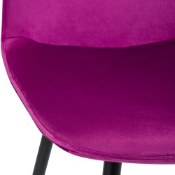 Juego de 4 sillas de comedor Maryam en terciopelo morado Juego de 4 sillas de comedor Maryam en terciopelo morado