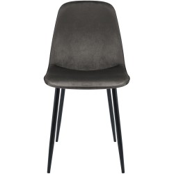 Juego de 4 sillas de comedor Maryam de terciopelo antracita Juego de 4 sillas de comedor Maryam de terciopelo antracita