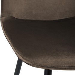 Juego de 4 sillas de comedor Maryam en terciopelo marrón Juego de 4 sillas de comedor Maryam en terciopelo marrón