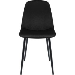 Juego de 4 sillas de comedor Maryam en terciopelo negro Juego de 4 sillas de comedor Maryam en terciopelo negro