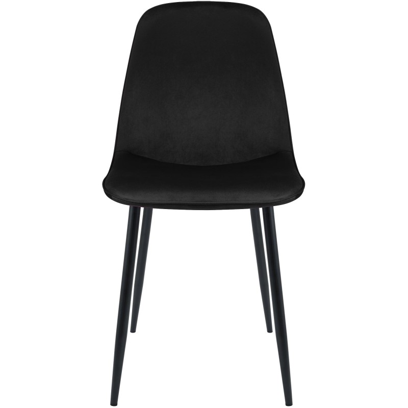 Juego de 4 sillas de comedor Maryam en terciopelo negro