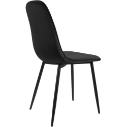 Juego de 4 sillas de comedor Maryam en terciopelo negro Juego de 4 sillas de comedor Maryam en terciopelo negro