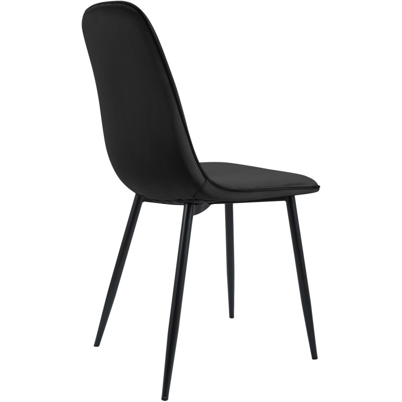 Juego de 4 sillas de comedor Maryam en terciopelo negro