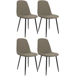 Juego de 4 sillas de comedor Maryam en tela color topo Juego de 4 sillas de comedor Maryam en tela color topo