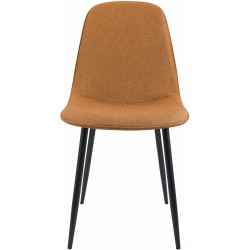 Juego de 4 sillas de comedor Maryam en tela naranja Juego de 4 sillas de comedor Maryam en tela naranja