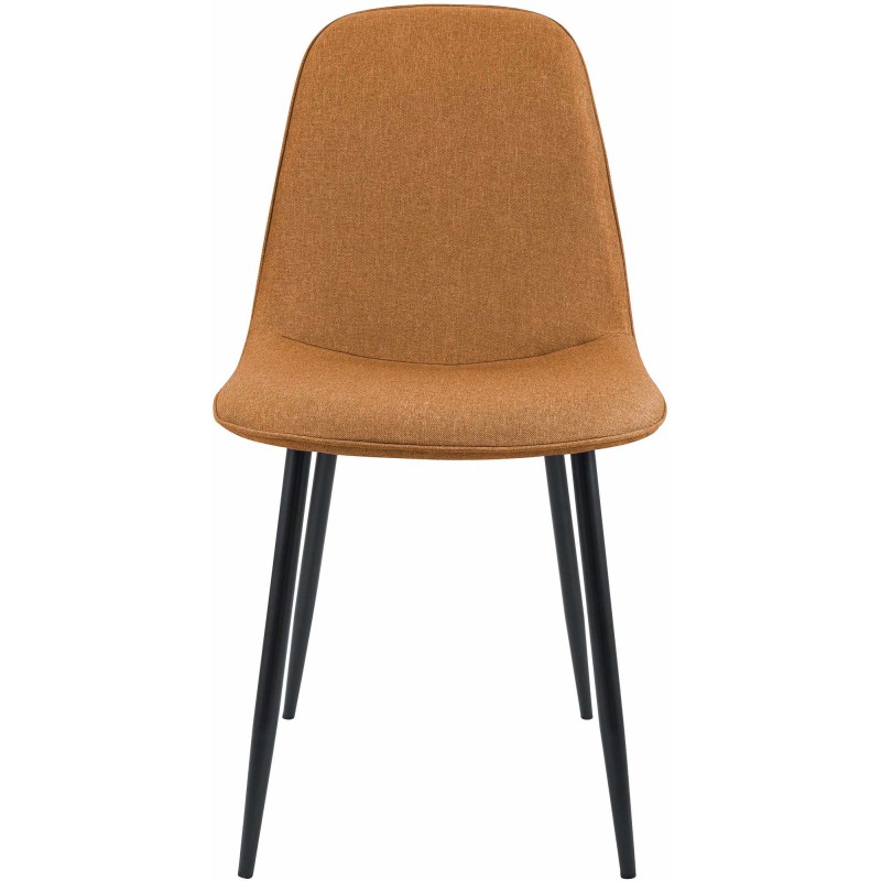 Juego de 4 sillas de comedor Maryam en tela naranja