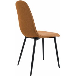Juego de 4 sillas de comedor Maryam en tela naranja Juego de 4 sillas de comedor Maryam en tela naranja
