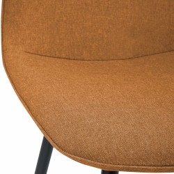 Juego de 4 sillas de comedor Maryam en tela naranja Juego de 4 sillas de comedor Maryam en tela naranja