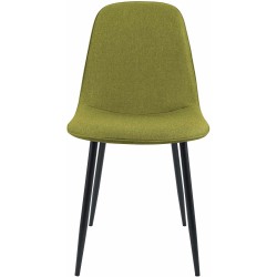 Juego de 4 sillas de comedor Maryam en tela verde