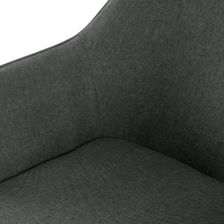 Juego de 2 sillas de comedor Luena en tela gris oscuro