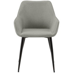 Juego de 2 sillas de comedor Luena en tela gris claro Juego de 2 sillas de comedor Luena en tela gris claro