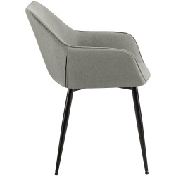 Juego de 2 sillas de comedor Luena en tela gris claro Juego de 2 sillas de comedor Luena en tela gris claro