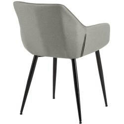 Juego de 2 sillas de comedor Luena en tela gris claro Juego de 2 sillas de comedor Luena en tela gris claro
