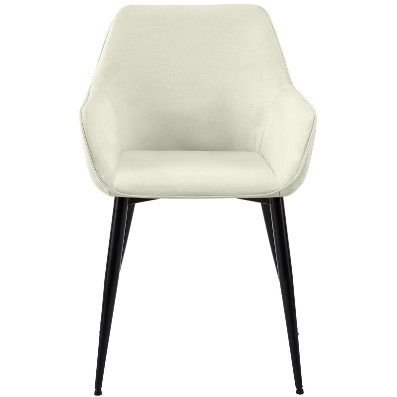 Juego de 2 sillas de comedor Luena en tela color crema