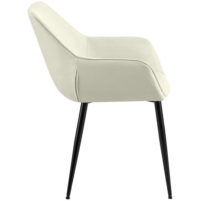 Juego de 2 sillas de comedor Luena en tela color crema