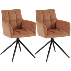 Juego de 2 sillas de comedor Jonah en tela naranja