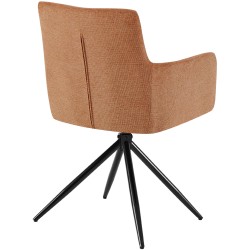 Juego de 2 sillas de comedor Jonah en tela naranja